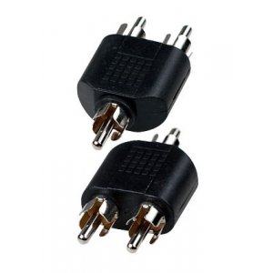 2-261, переходник RCA штекер - 2 x RCA штекер пластик