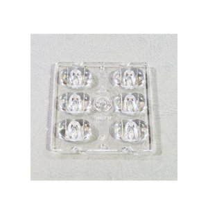 S01.01.01.131_SS-50X50-6-T2M, линза 50х50мм, 6 LED, 90х140 градусов, для 5050, PC, прозрачная, без у