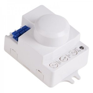 Датчик движения настенно-потолочный микроволновый ДДНПМ 01, 180°/360º,1200 Вт,10-2000Лк, 3-10 м,10-900 сек,5,8ГГц REXANT