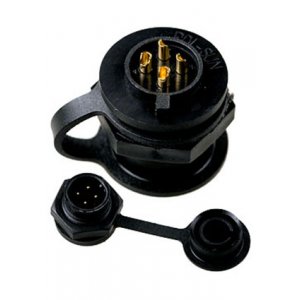 PY07-4ZY, вилка на корпус пластик. IP67 4 контакта 4А 250В