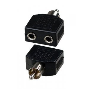 2-226 (NP-572A), переходник RCA штекер - 2 x 3.5мм гнездо моно пластик