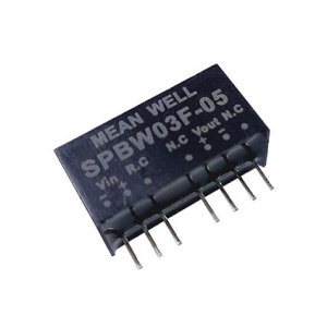 SPBW03F-05, DC-DC 3Вт вх 9 36В вых 5В/600мА изоляция 1500В DC SIP8 21.8х9.2х11.1мм -40...+85 С