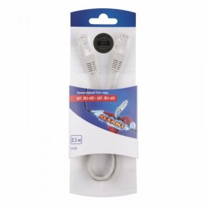 Rexant Пaтч-корд U/UTP, категория 5e, RJ45-RJ45, неэкранированный, PVC серый, 0,5м