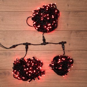 Клип лайт 24В, 3 нити по 20 м, свечение с динамикой, 399 LED Красные, не соединяется