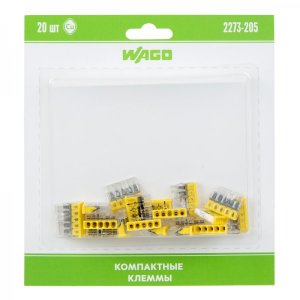 Компактная 5-проводная клемма, 6 штук (серия 2273-205)