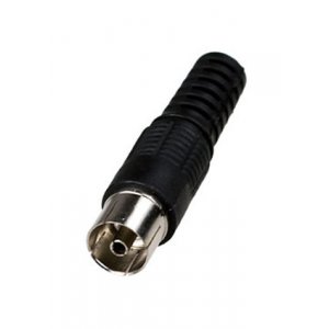 4-003HQ BK, разъем телевизионный "гн" пластик на кабельвинтчерный HQ