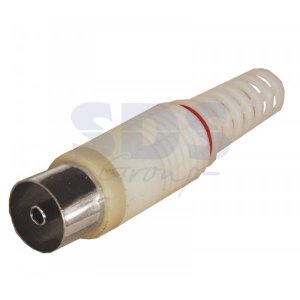 РАЗЪЁМ  гнездо  TV  без пайки  Белый   (FD-2428-E)  дешёвые