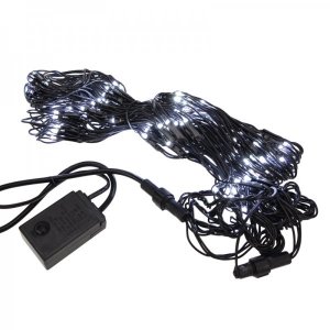 СЕТЬ 1х1,5м, черный ПВХ, 160 LED Белый, соединяется