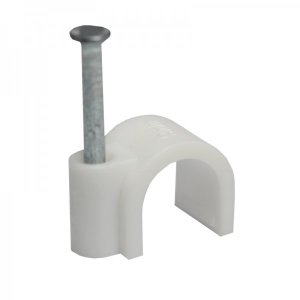 Крепеж кабеля круглый  9 мм, белый (упак. 20 шт)  REXANT