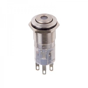 Кнопка  антивандальная Ø16 220В Фикс (5с) ON-OFF/OFF-ON синяя (A-16-C4) REXANT