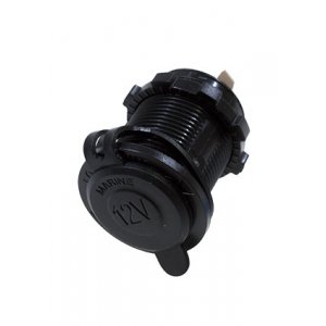 3-413-1, Разъем питания гнездо автоприкуриватель влагозащищенное, пластик на корпус, 2 клеммы на каб