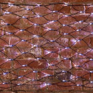 СЕТЬ 2х0,7м, черный ПВХ, 176 LED БЕЛЫЕ, соединяется