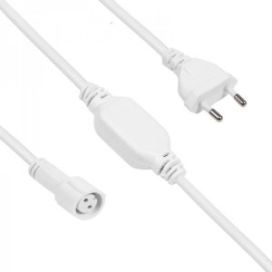 Комплект подключения для гирлянд с эффектом мерцания/постоянного свечения 230В/4А, цвет провода: белый, IP65