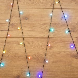 Гирлянда "Шарики" Ø18 мм 5м темно-зеленый ПВХ, 30 LED RGB, соединяется ТОП