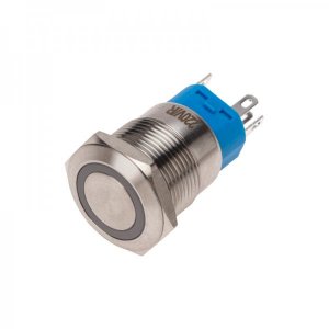 Кнопка  антивандальная Ø19 250В Фикс (5с) ON-OFF/OFF-ON подсв/красная  REXANT