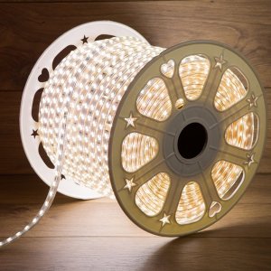 LED Лента 220В, 6.5x17мм, IP67, SMD 5730, 120 LED/м, Белый, 100м, без устан.набора