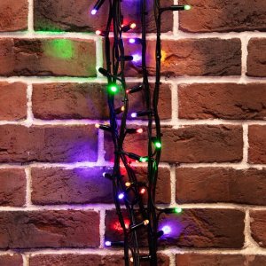 ТВИНКЛ 20м, черный КАУЧУК,  240 LED МУЛЬТИ, не соединяется