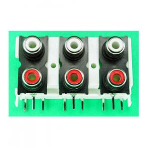 MJ-521, гнездо RCA на плату 6 контактов (DTR-0206V)