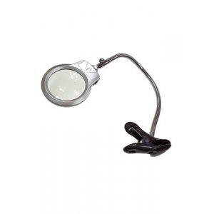 MG15122-1A, лупа настольная с прищепкой, 2 LED,d=85.00 мм, 2.50х, 5.00x