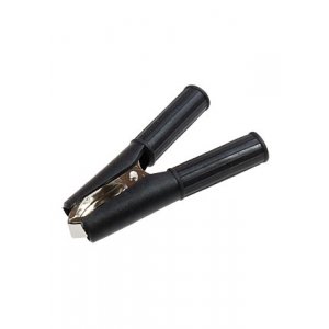 16-0016 черный, зажим крокодил 75мм в изоляторе 30А черный