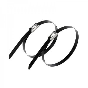 Хомут стальной с полимерным покрытием 300 x 4,6 мм (упак. 50 шт)  REXANT