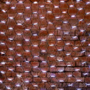 СЕТЬ 2x1,5м, черный КАУЧУК, 288 LED БЕЛЫЕ, соединяется