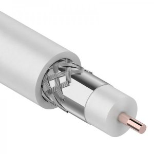 Кабель RG-11U (75 Ом), CCS/Al/Al (1,63/Al/96*0,12 мм) (83%) (бухта 305 м), белый, PVC REXANT