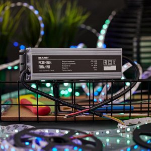 Источник питания 12V, 100W с проводами, влагозащищенный (IP67)