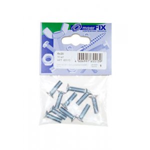 65513, винт потай с метр. резьбой DIN 965 6х20 (10шт.)