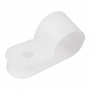 Скоба под винт 12 мм, белая (упак. 50 шт)  REXANT