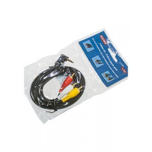 3-0123A, Шнур A/V шт 3.5 st 4С-3 RCA, plastic-gold, d=3.2 мм, 1.5 м
