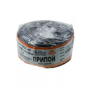 Припой ПОС40 ПРВ 1.0мм  бухта 1 кг