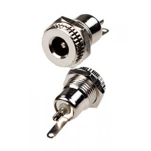 3-227, Разъем питания гнездо 5.5x2.1мм металл на панель с гайкой (DS-025B)