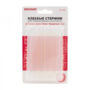 Клеевые стержни REXANT, Ø11 мм, 100 мм, прозрачные, 6 шт., блистер     Новинка!