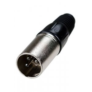 1-503 BK, разъем XLR 3 контакта штекер металл цанга на кабель черный