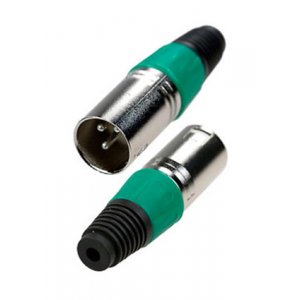 1-503 GR, разъем XLR 3 контакта штекер металл цанга на кабель зеленый