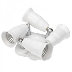 Разветвитель цокольный Е27-4хЕ27 белый REXANT
