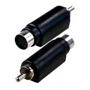 2-322, переходник RCA штекер - MINI DIN 4 pin (S-VHS) гнездо пластик