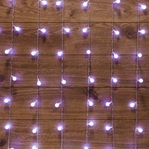 ДОЖДЬ 1,5*1,5 м, с насадками шарики Ø18мм, прозрачный ПВХ, 144 LED, Белый IP20, не соединяются