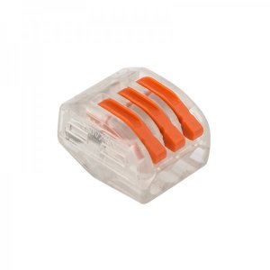 Универсальная клемма 3-проводная, прозрачная (0,08-2,5/4 мм²) (50 шт/уп)  REXANT