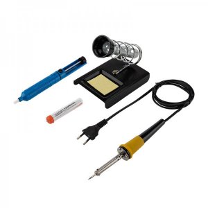 Набор для пайки № 4 (паяльник 30 Вт, оловоотсос, подставка, припой, губка) (ZD-303) REXANT