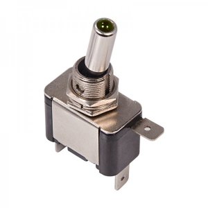 Тумблер 12V 25А (3c) ON-OFF однополюсный  с зеленой LED подсветкой  (ASW-07D)  REXANT