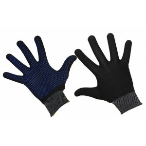 Перчатка нейлоновая с частичным покрытием ладони и пальцев точка ПВХ. ЧЕРНАЯ
