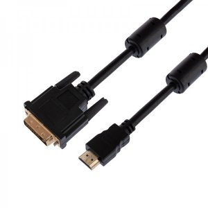 Шнур HDMI - DVI-D с фильтрами, длина 1,5 метра (GOLD) (PE пакет)  REXANT