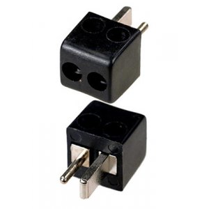 1-606, разъем аудио"точка-тире" штекер пластик на кабель черный "кубик"