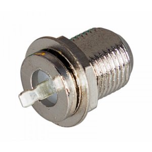 Разъём гнездо F на корпус с контактом, L= 8,4 мм,  цинк  PROconnect