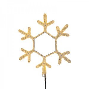 Фигура "Снежинка", ТЕПЛЫЙ БЕЛЫЙ, 30х28 см