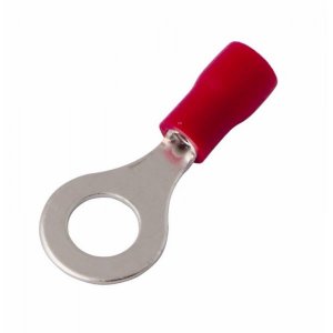 НАКОНЕЧНИК КОЛЬЦЕВОЙ изолированный ø6.5мм 0.5-1.5мм² (НКи 1.5-6 / НКи 1,25-6 / RV1.25-6) красный  REXANT
