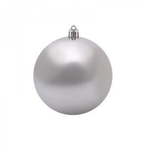 Елочная фигура «Шар» глянцевый 10 см, цвет серебряный (цена за 1 шт.)