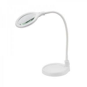 Лупа настольная 3D с подсветкой 30LED, подставка+прищепка, белая (2014-2R,BO) REXANT     (ТОП-5)